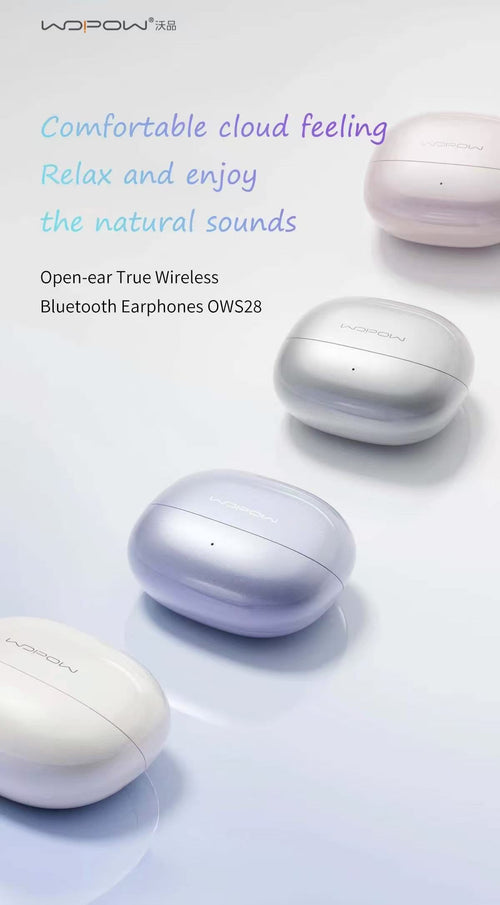 Wopow OWS28 open ear earbuds ear clip design in four jade glaze colors